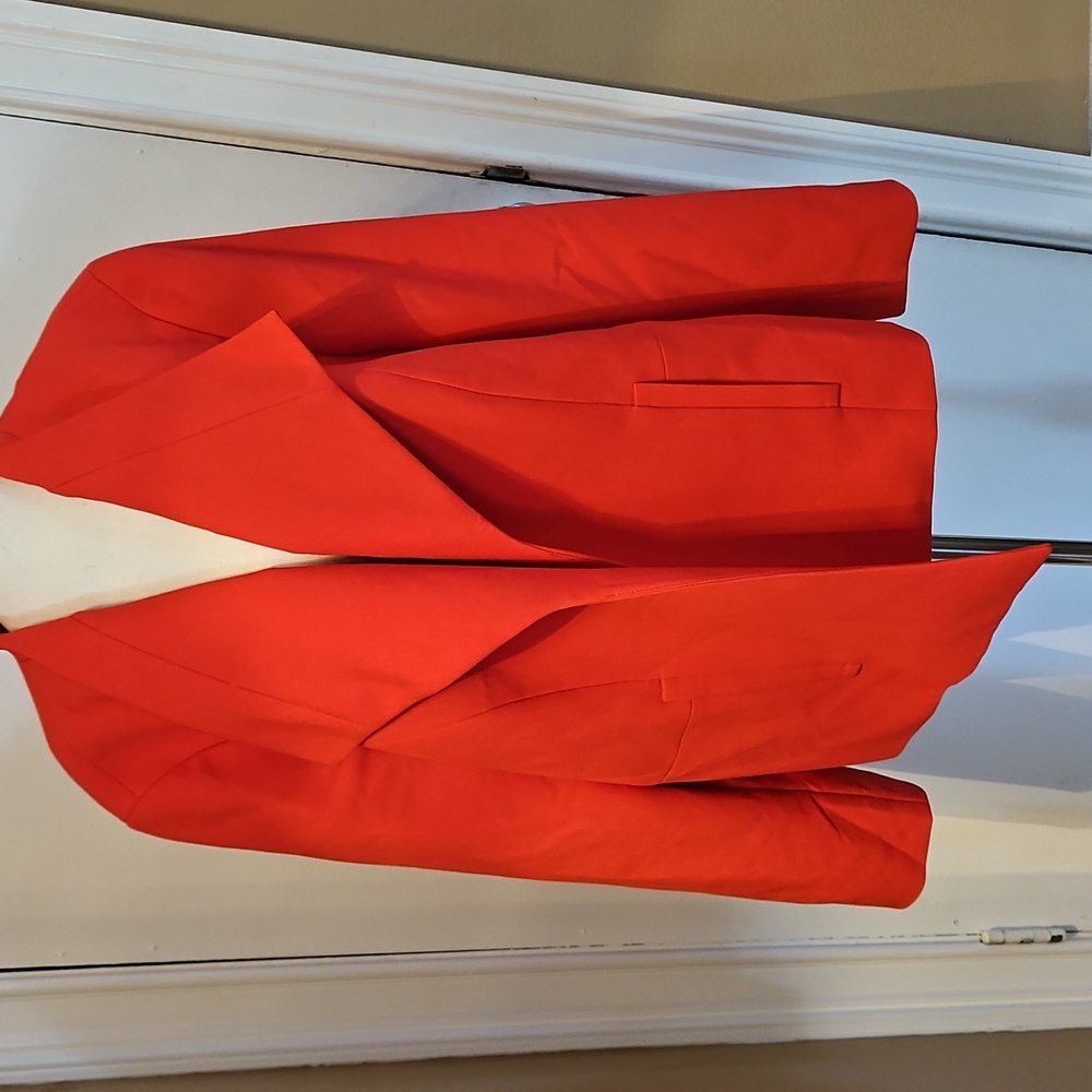 NWT  Talbots Trendy red Open Front Jacket